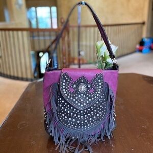 Montana west trinity ranch hobo bag pink/ brown